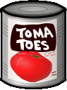Drawing of a tin can with Tomatoes on the label